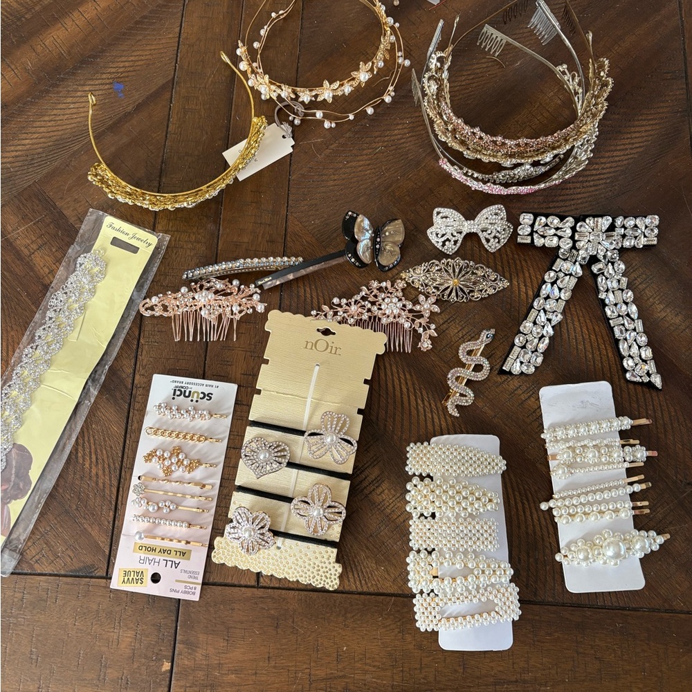 Hair Jewelry Gold and Pearl Hair Accessory Set